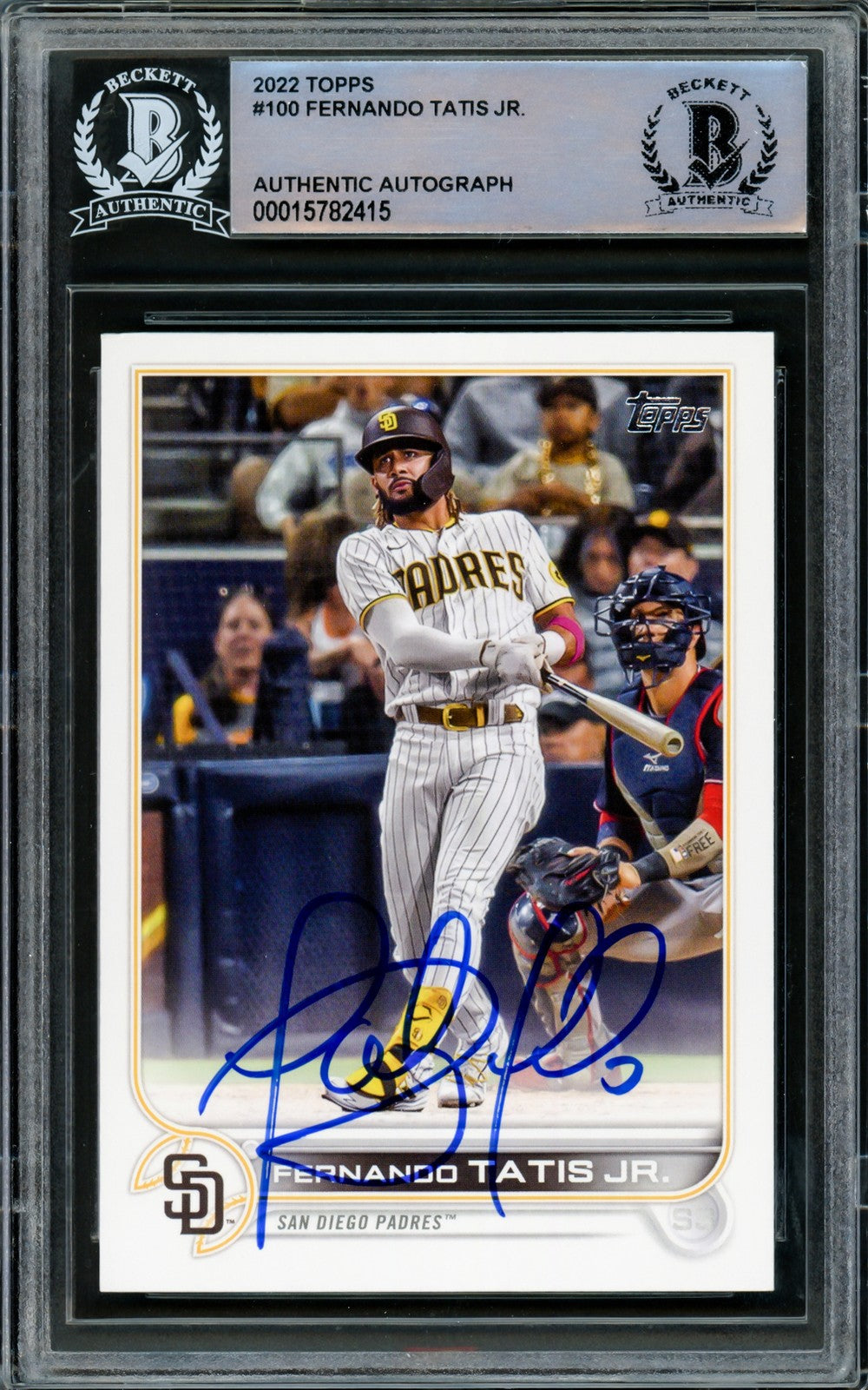 Fernando Tatis Jr. Signed 2022 Topps Card 100 San Diego Padres Beckett