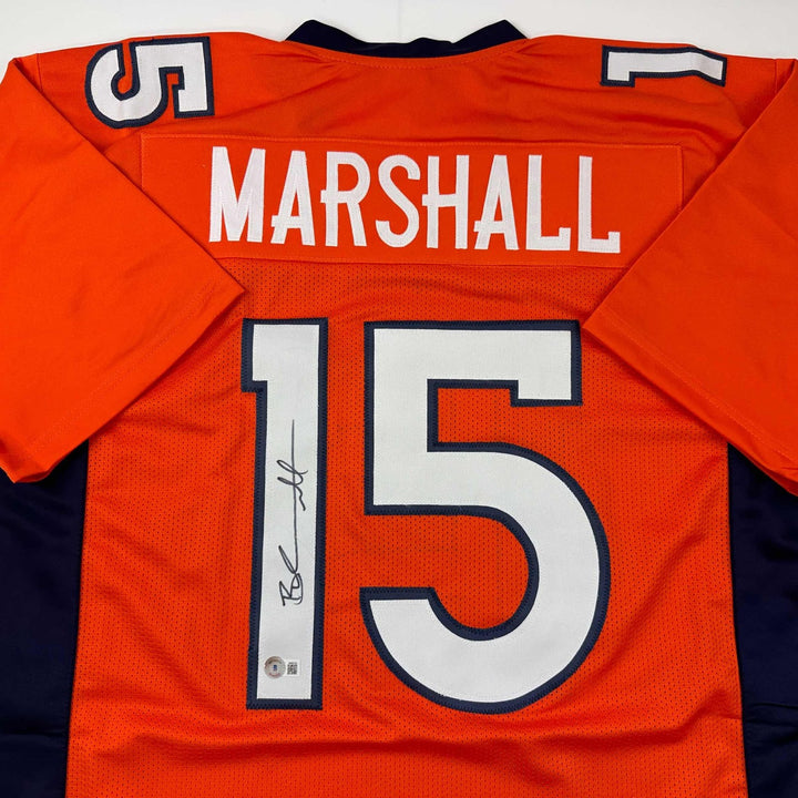 Autographed/Signed Brandon Marshall Denver Orange Jersey Beckett COA