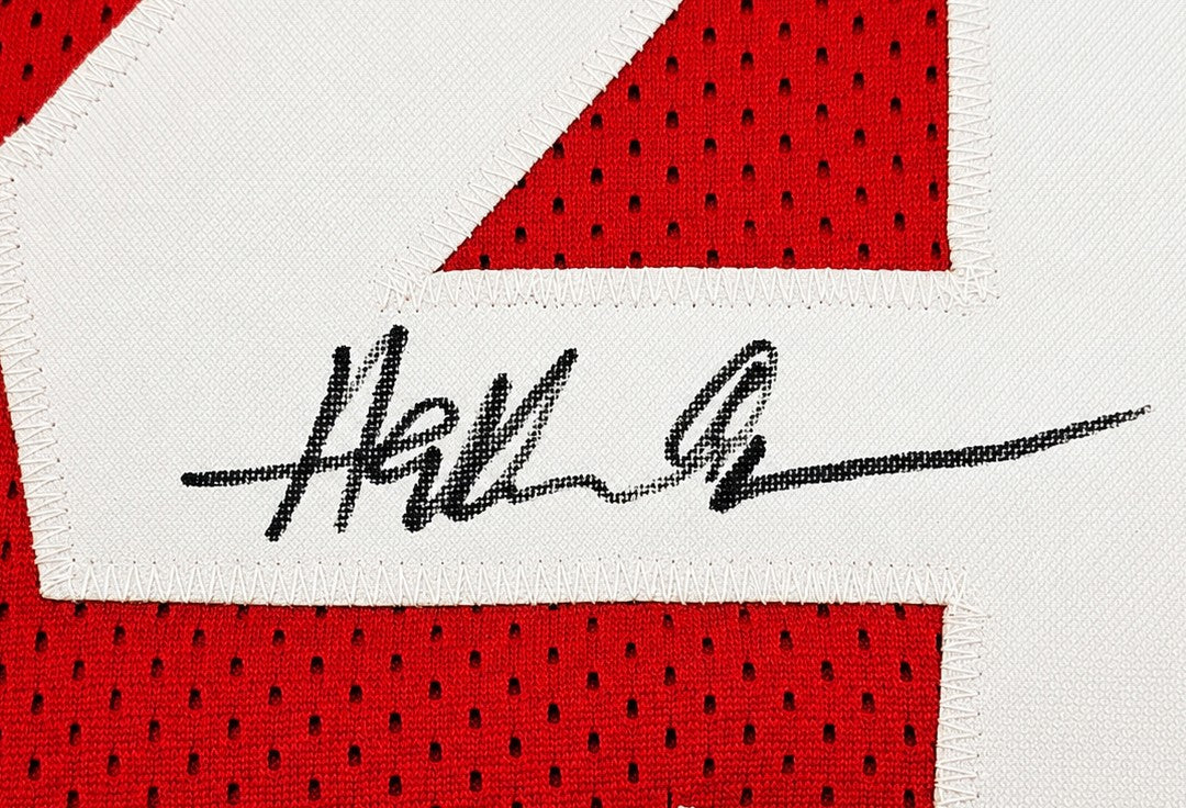 Houston Rockets Hakeem Olajuwon Signed Framed Red Jersey JSA