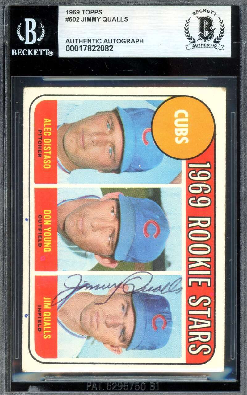 Jimmy Qualls Beckett BAS Vintage Signed 1969 Topps Rookie Autograph