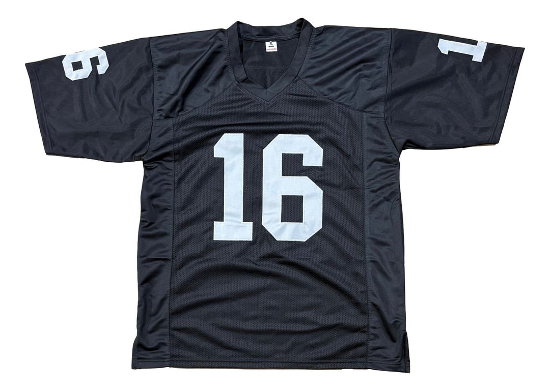 Jim Plunkett Oakland Signed Black Football Jersey BAS