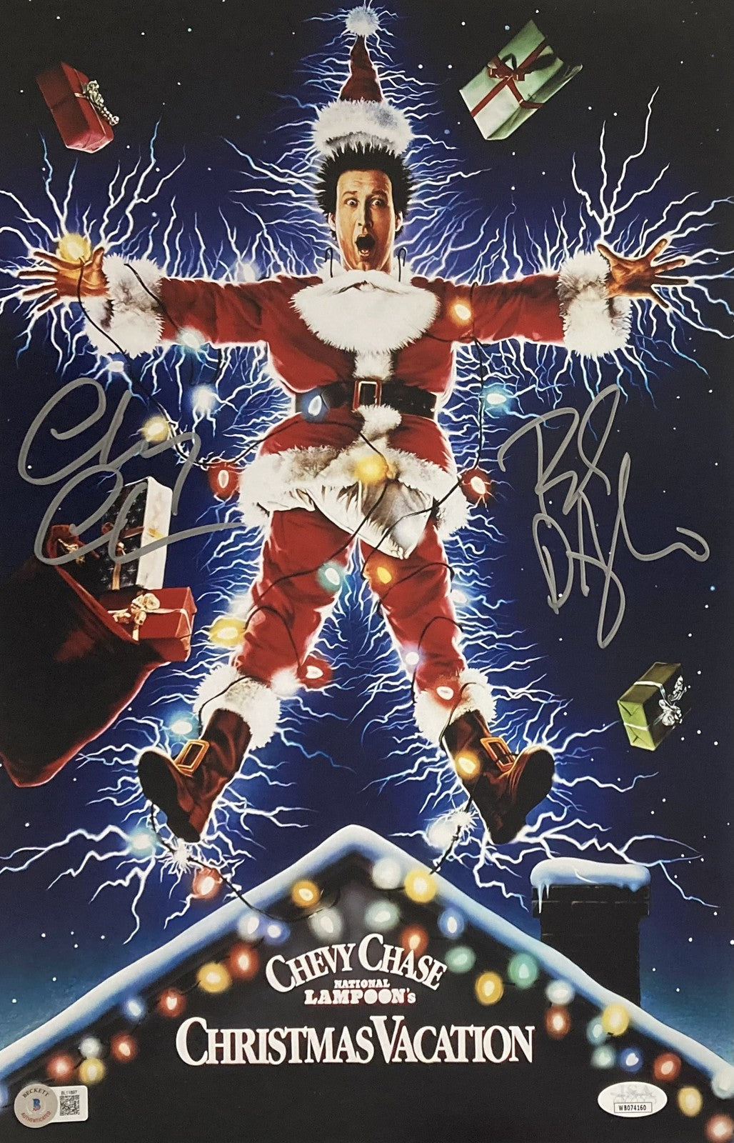 Chevy Chase Beverly D'Angelo Signed 11x17 Christmas Vacation Photo BAS+JSA