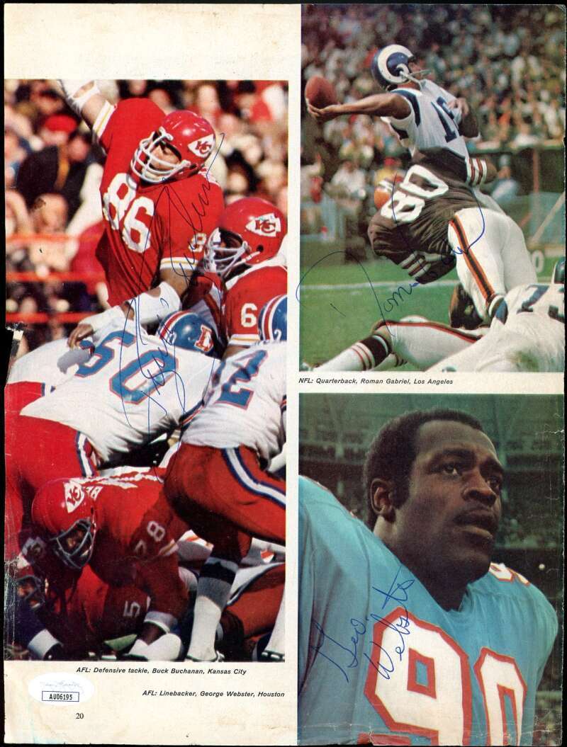 Buck Buchanan Biletnikoff Lem Barney Bob Lilly JSA 8x11 Photo Page Signed by 7