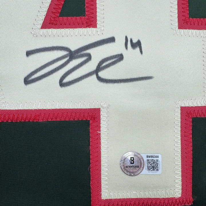 Autographed/Signed Joel Eriksson Ek Minnesota Green Hockey Jersey Beckett COA