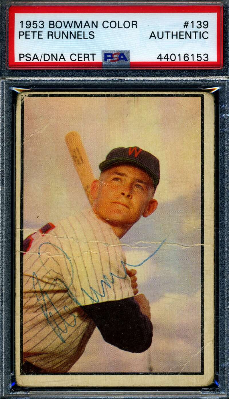 Pete Runnels PSA DNA Signed 1953 Bowman Color Autograph