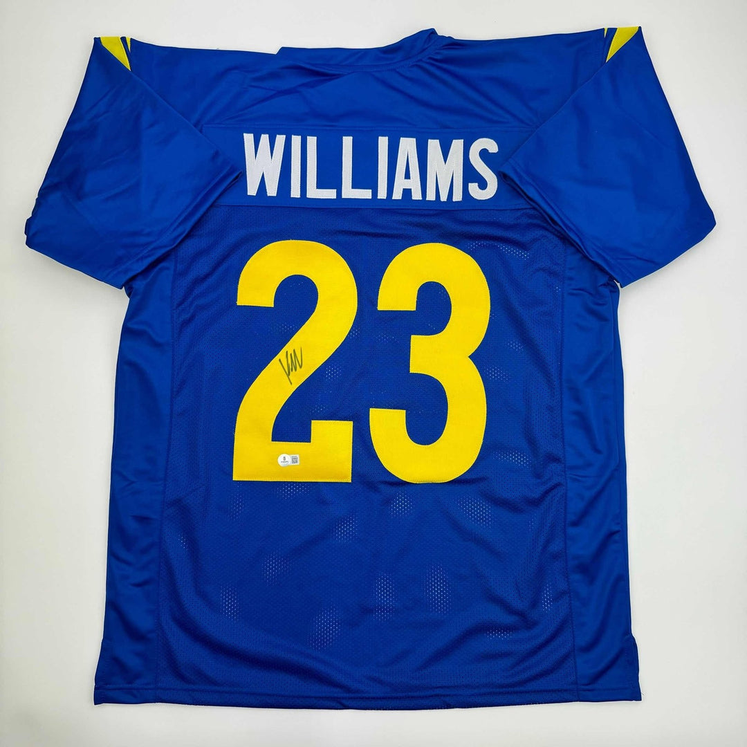 Autographed/Signed Kyren Williams Los Angeles LA Blue Jersey BAS COA #2