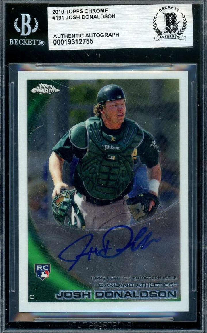 Josh Donaldson Beckett BAS Signed 2010 Topps Chrome Rookie Autograph