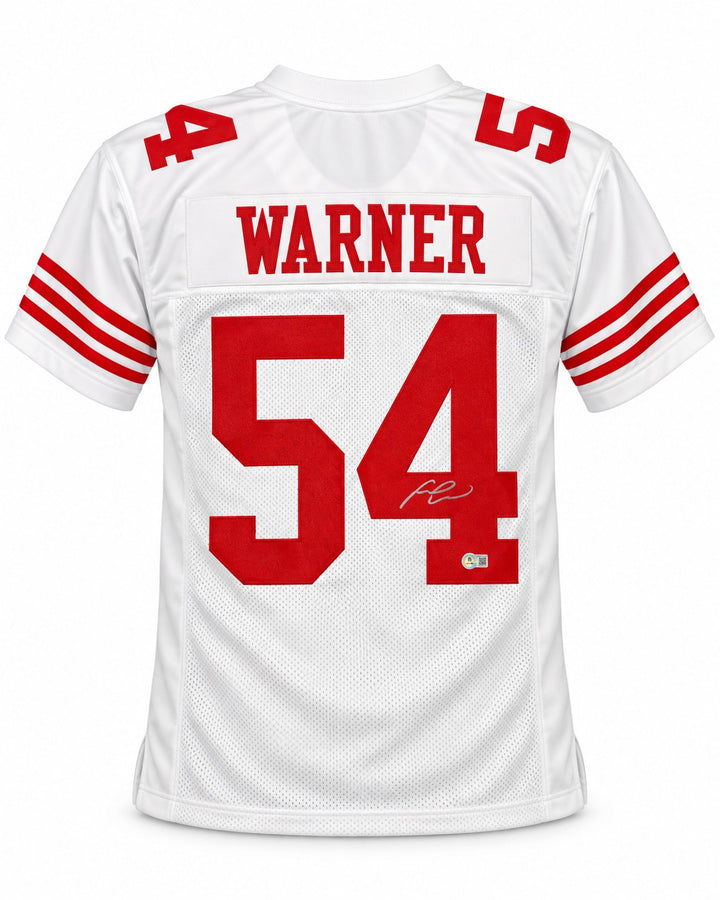 Fred Warner Signed San Francisco 49ers White Jersey Beckett BAS QR