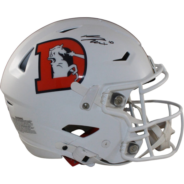 Bo Nix Autographed Denver Broncos SpeedFlex 23 Alt Helmet Beckett Witness 56429