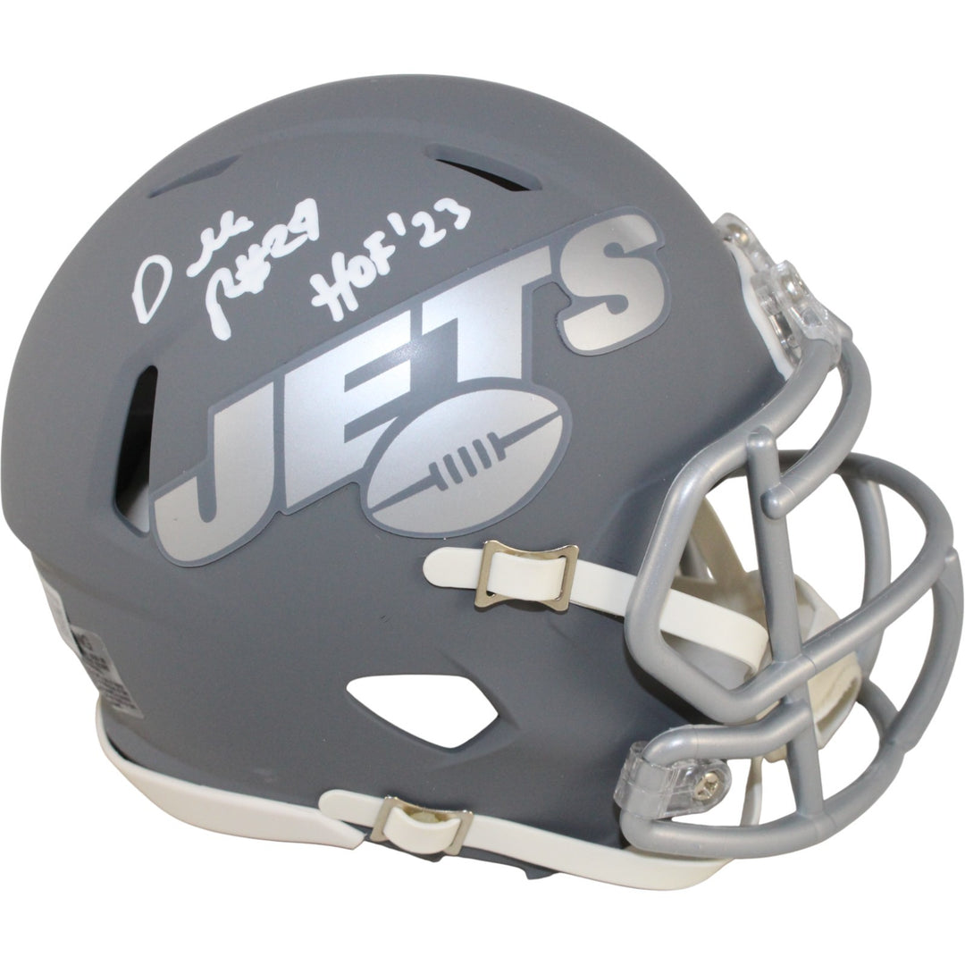 Darrelle Revis Autographed New York Jets Slate Mini Helmet HOF Beckett 53659