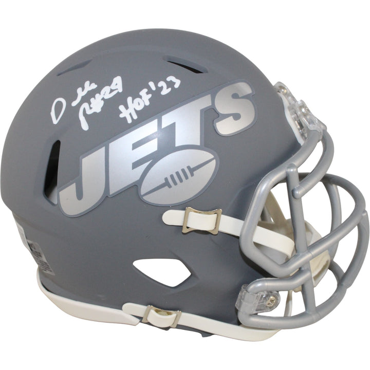 Darrelle Revis Autographed New York Jets Slate Mini Helmet HOF Beckett 53659