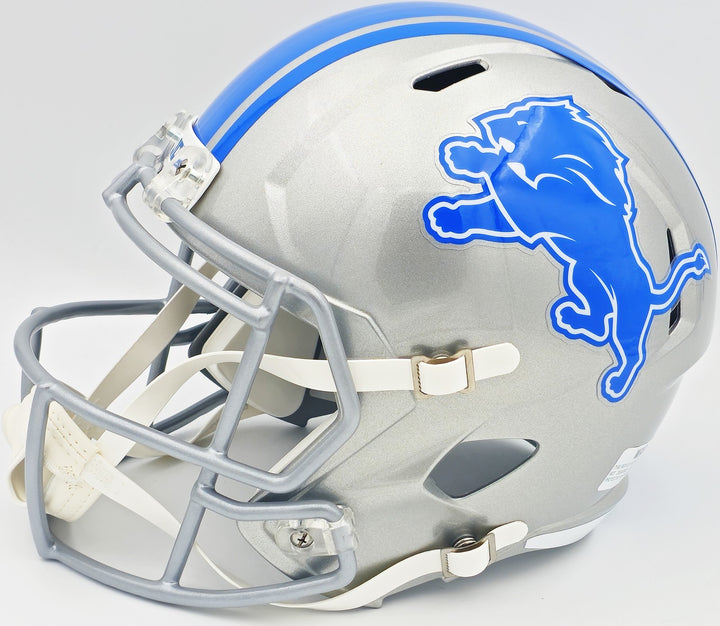 Sam LaPorta Auto Signed Lions Silver Full Size Replica Speed Helmet Beckett Wit