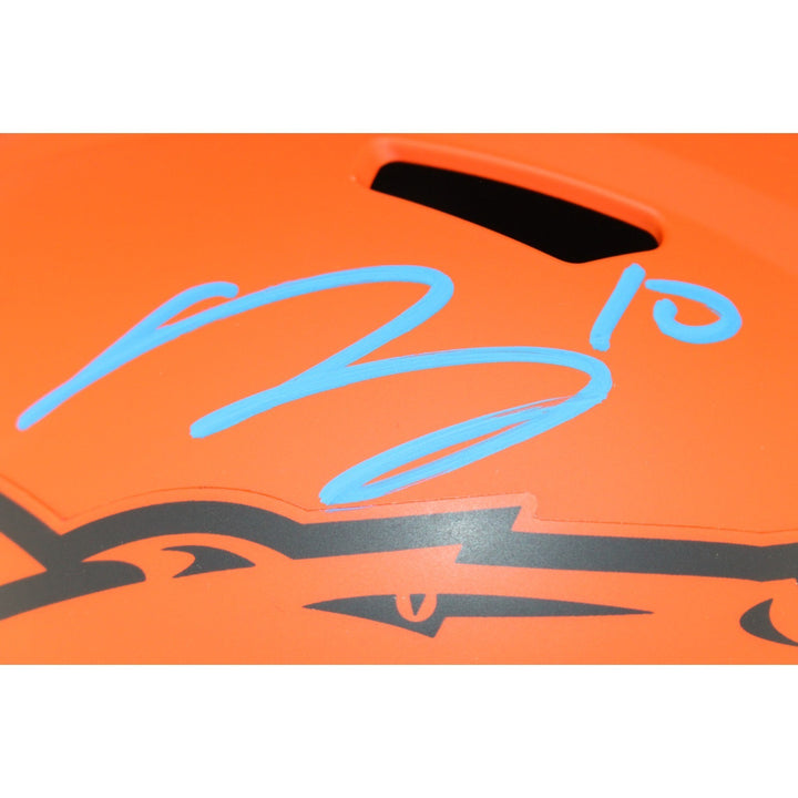 Bo Nix Autographed/Signed Denver Broncos F/S Rave Helmet Beckett Witness 53275