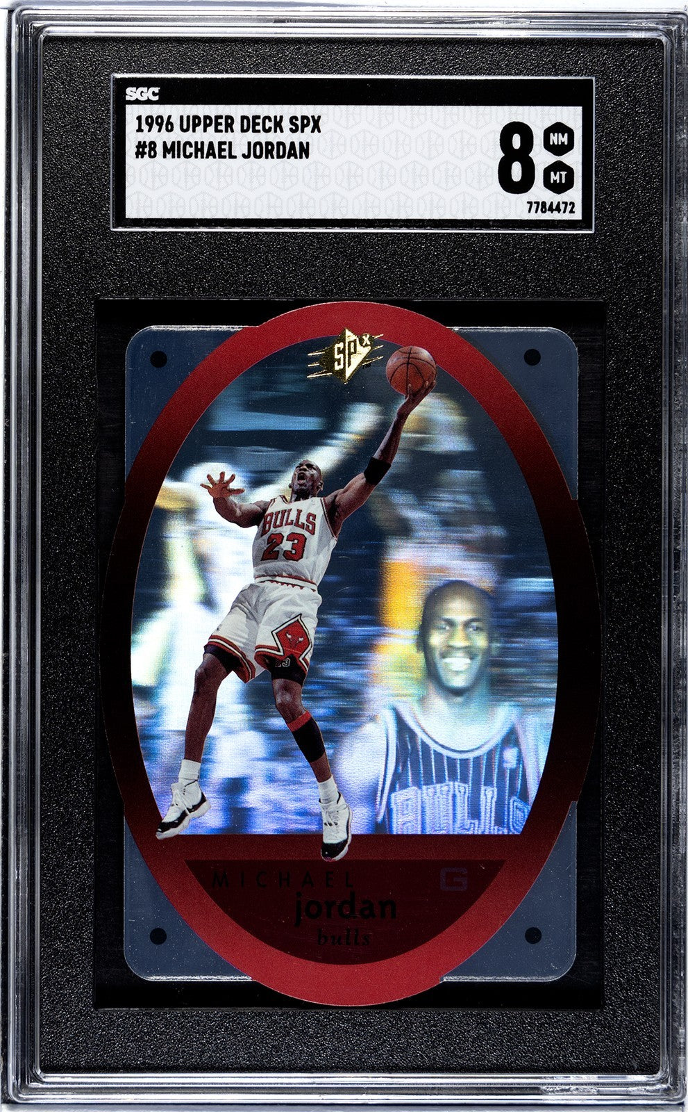 Michael Jordan 1996 Upper Deck SPx Holographic Diecut Card #8-SGC Graded 8 NM-MT