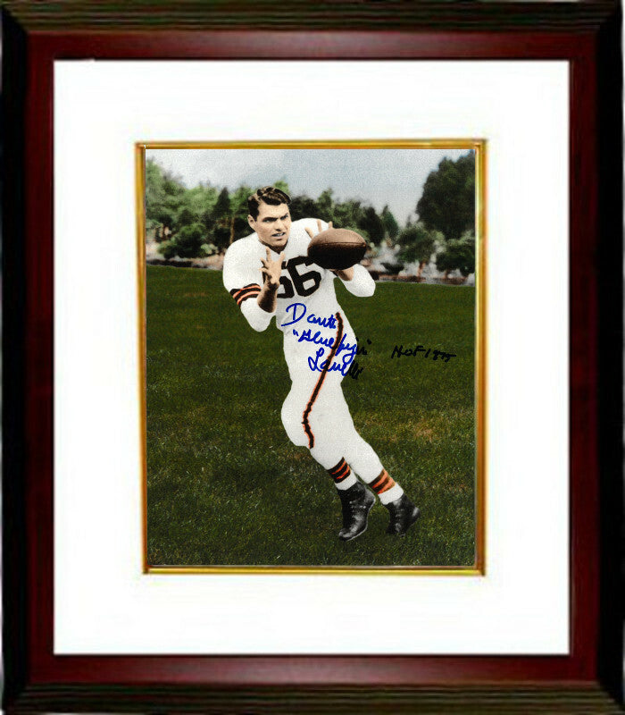 Dante Lavelli signed Cleveland Browns 8x10 Photo w/ dual Gluefingers/HOF 1975
