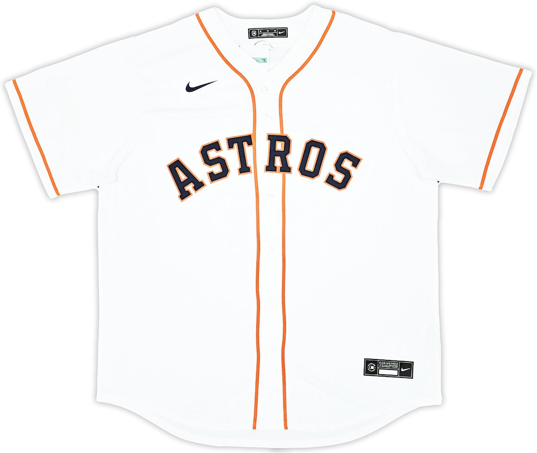 Houston Astros Yordan Alvarez Signed White Nike Jersey Size XL Beckett Wit