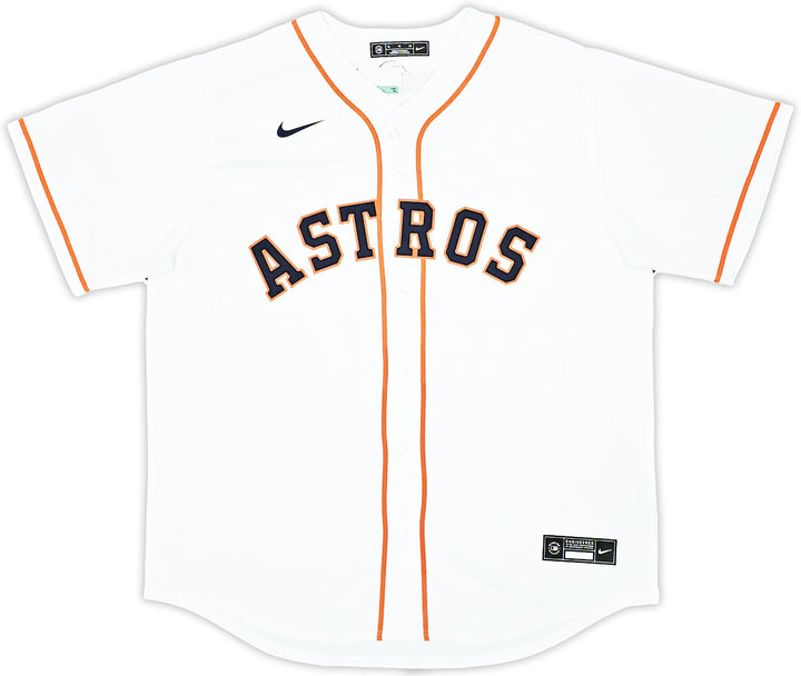 Houston Astros Yordan Alvarez Signed White Nike Jersey Size XL Beckett Wit