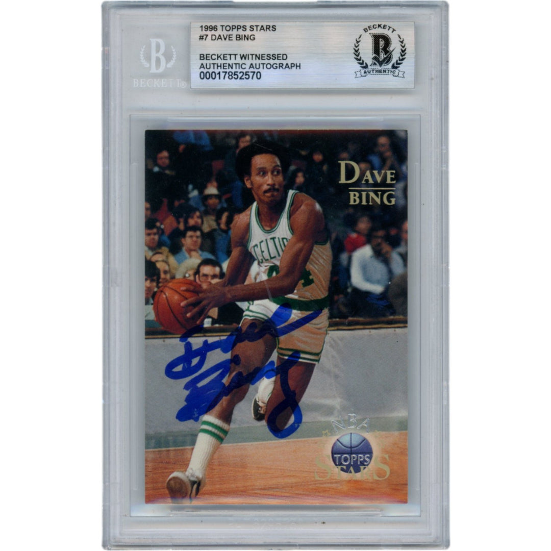 Dave Bing Autographed 1996 Topps Stars #7 Slabbed Trading Card Beckett 50640