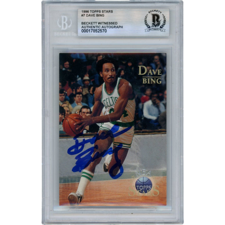 Dave Bing Autographed 1996 Topps Stars #7 Slabbed Trading Card Beckett 50640