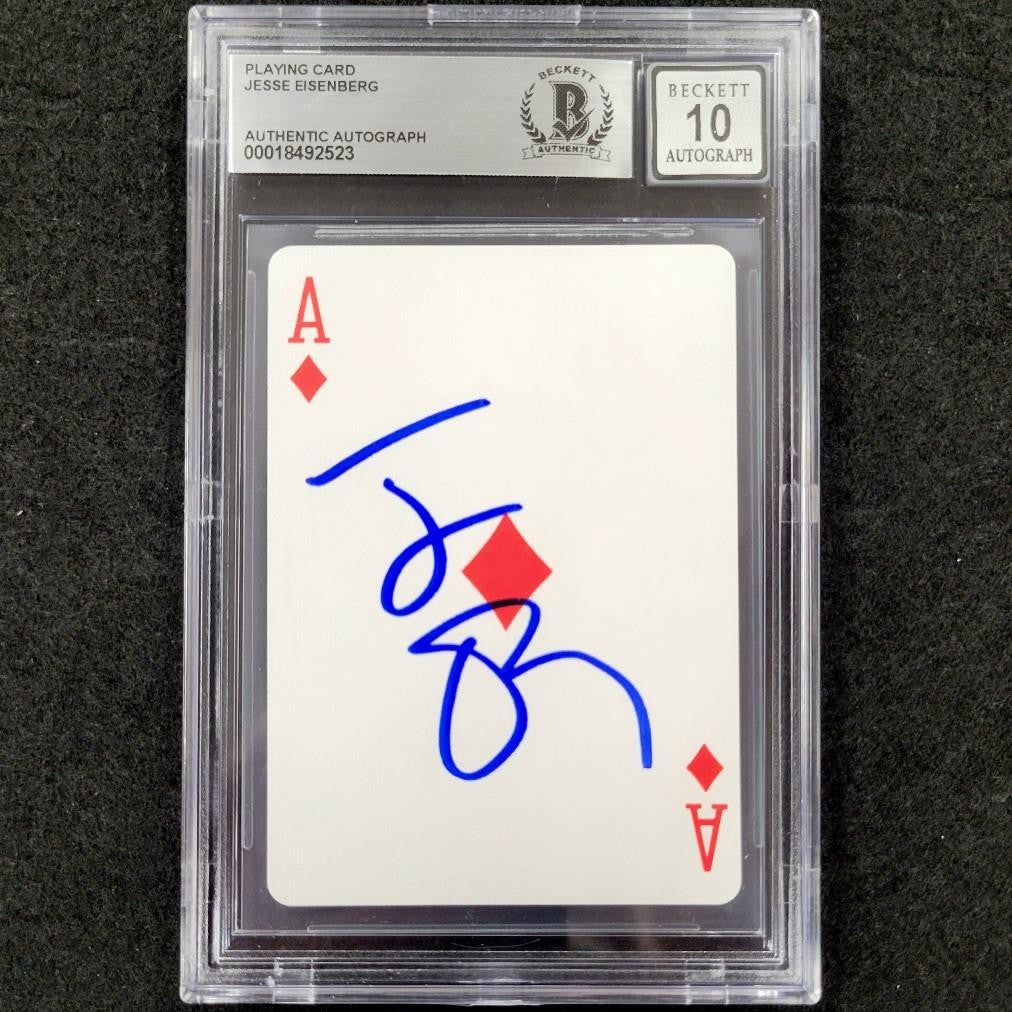 Jesse Eisenberg signed Ace of Diamonds Playing Card Now You See Me BAS 10 auto