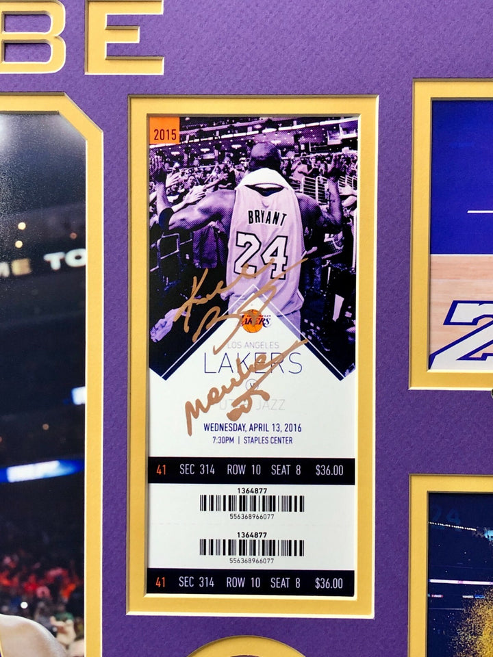 Kobe Bryant Final Game Authentic Confetti Frame 8x10 Collage Ticket Last Retire