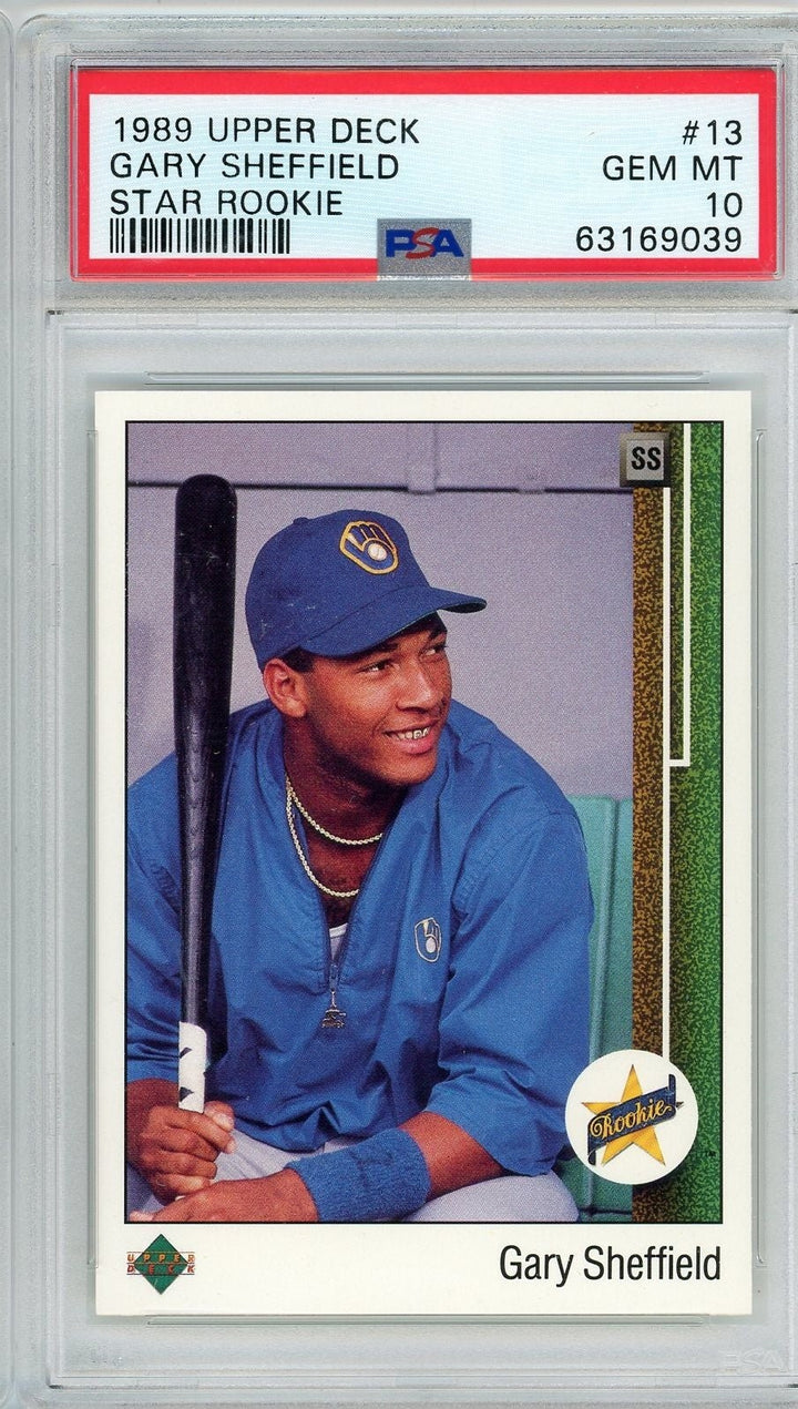 Graded 1989 Upper Deck Star Rookie Gary Sheffield #13 Rookie RC Card PS