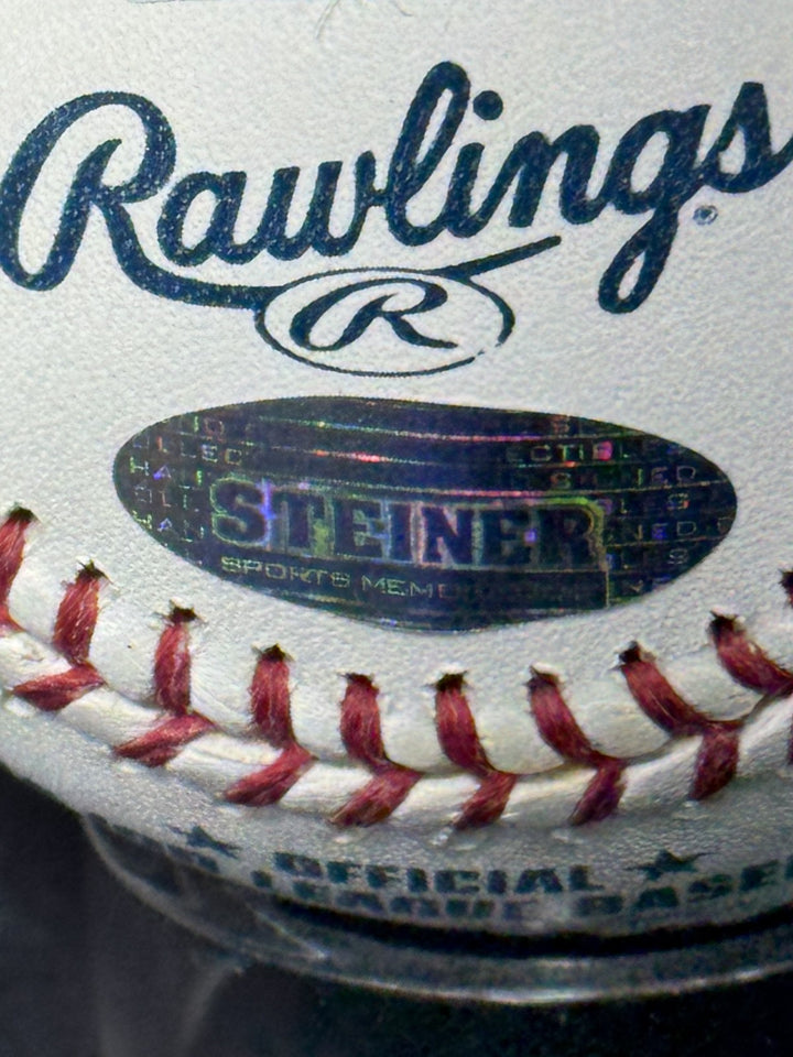 Joe Girardi Signed 2009 Inaugural Logo Baseball Auto MLB Holo Steiner COA WS