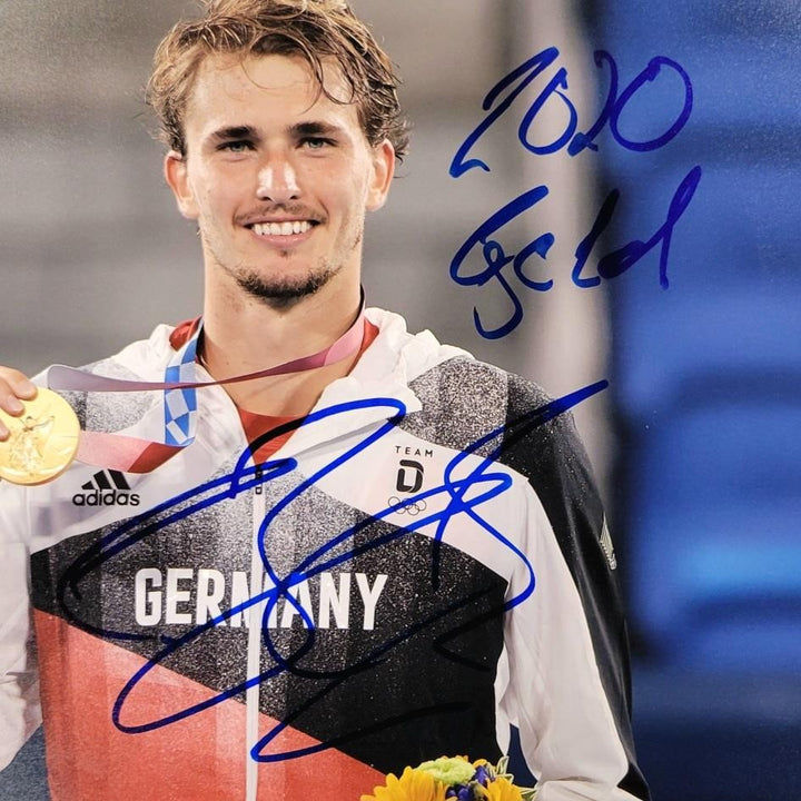 Alexander Zverev signed "2020 Gold" 11x14 photo Olympic Champion autograph ~ PSA