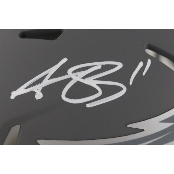 AJ Brown Autographed Philadelphia Eagles Slate Mini Helmet Beckett Witness 48831