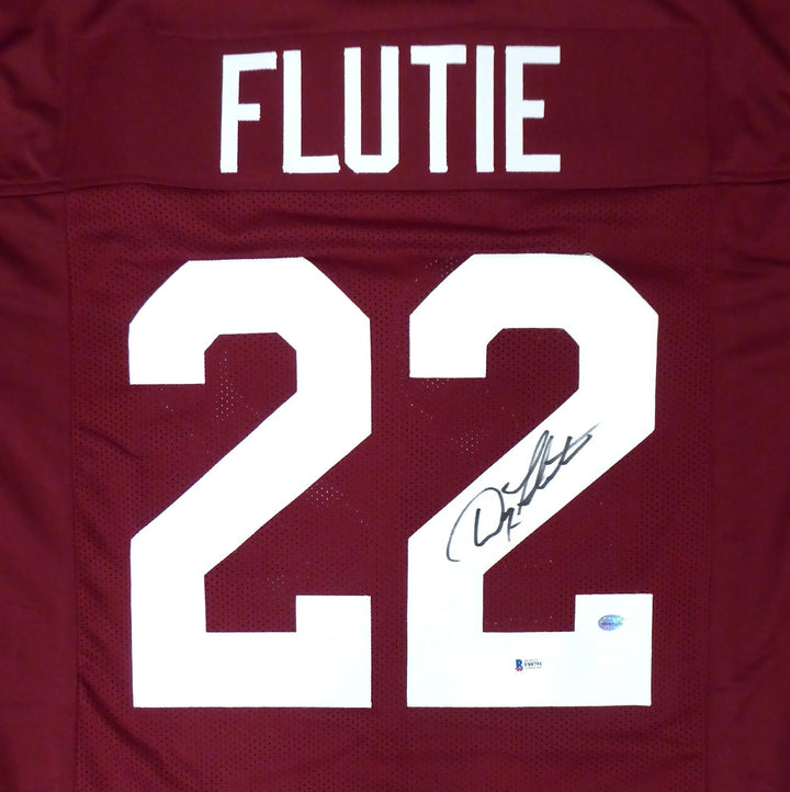 Boston College Eagles Doug Flutie Signed Red Jersey Beckett BAS