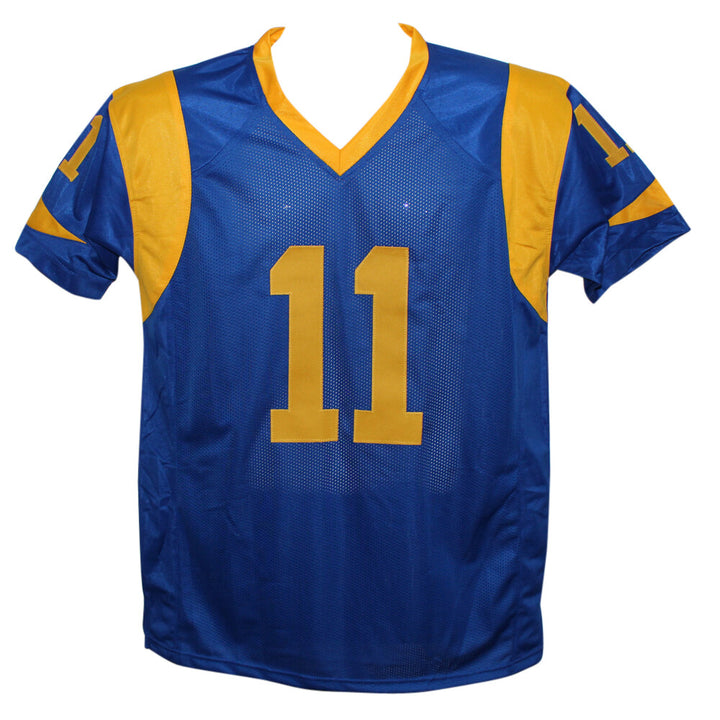 Jim Everett Autographed/Signed Pro Style Blue XL Jersey Beckett BAS 33973