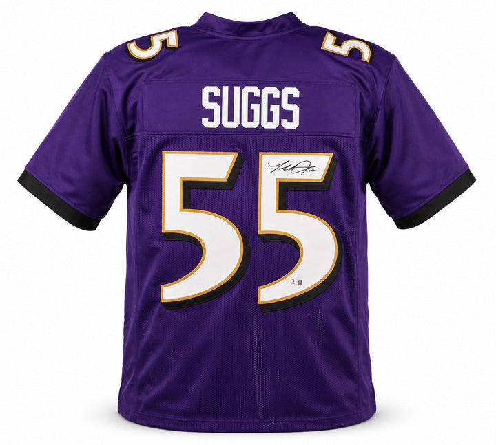 Baltimore Ravens Terrell Suggs Signed Purple Jersey Beckett BAS Witness