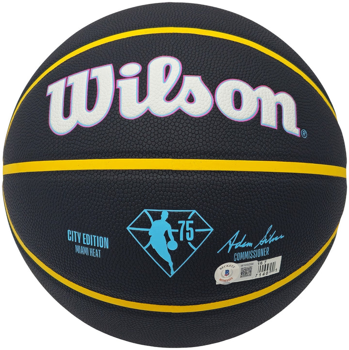 Shaquille Shaq O'Neal Auto 75th Anniversary City Edition Basketball Heat Beckett