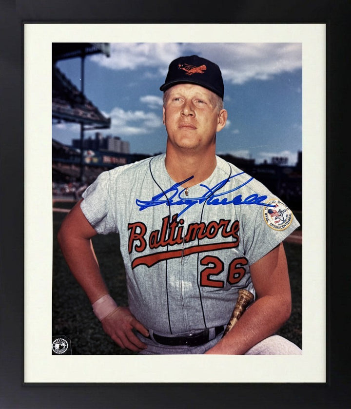 Boog Powell signed Baltimore Orioles MLB 8x10 Photo Framed dings- COA-  (AL MVP)