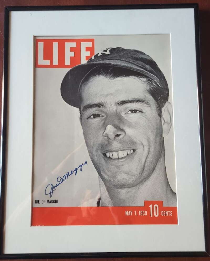 Joe DiMaggio JSA Loa Signed Original 10x14 1939 Time Magazine Cover Framed Autog