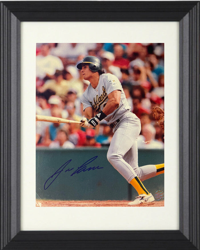 Jose Canseco signed Oakland A's 8X10 Photo Custom Framing - AWM Hologram