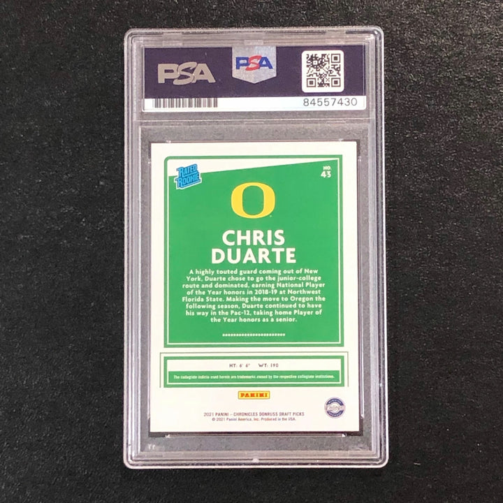 2021-22 Panini Chronicles Draft Picks #43 Chris Duarte Signed Card AUTO PSA slab