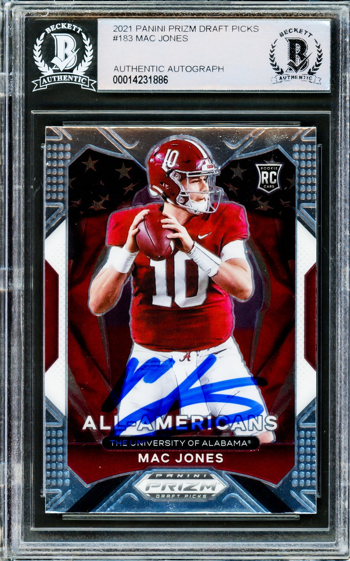 Mac Jones Auto Signed 2021 Panini Prizm Draft Picks All Americans RC 183 Beckett