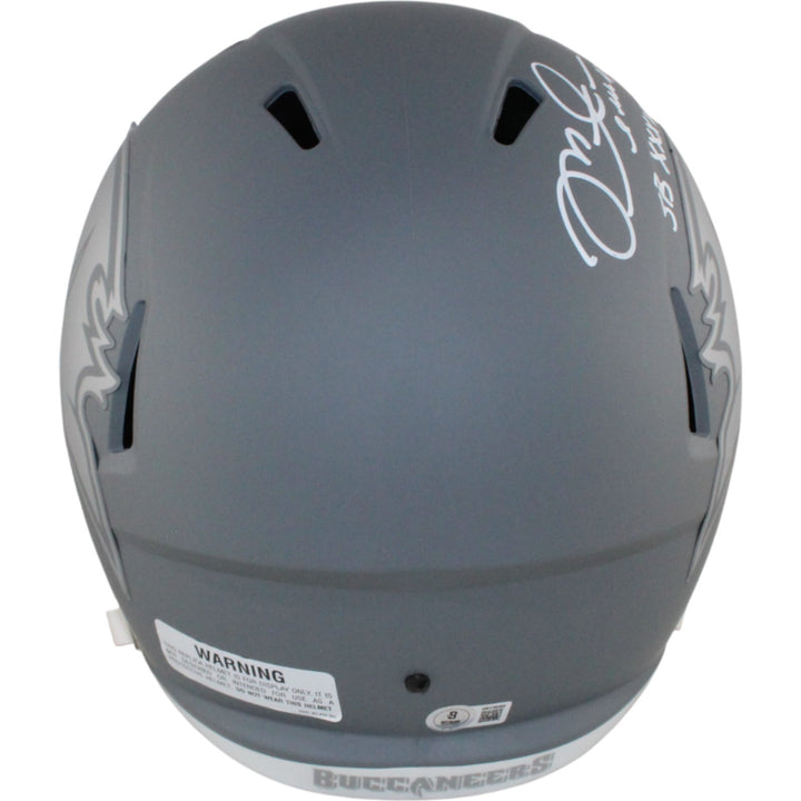 Mike Alstott Signed Tampa Bay Buccaneers F/S Helmet Slate SB Champ Beckett 54614