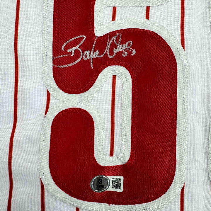 Autographed/Signed Bobby Abreu Philadelphia Pinstripe Jersey Beckett COA