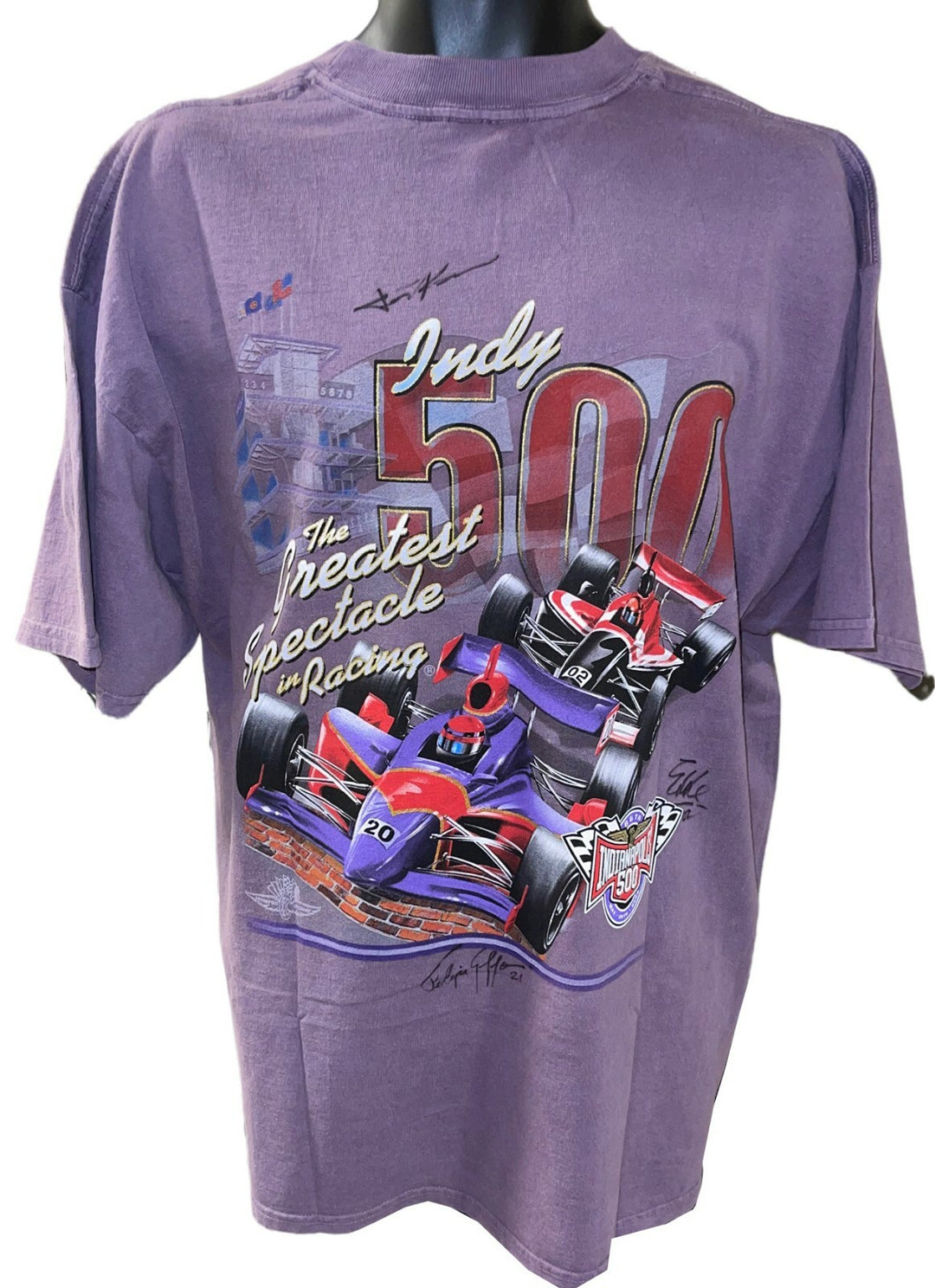 2002 Indianapolis 500 Logo VIP T-Shirt signed/21 sigs– JSA LOA Helio Castroneves