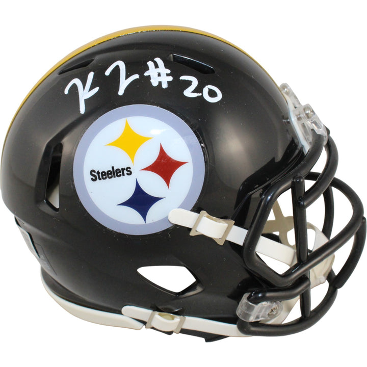 Kaleb Johnson Autographed Pittsburgh Steelers Mini Helmet Beckett 53633