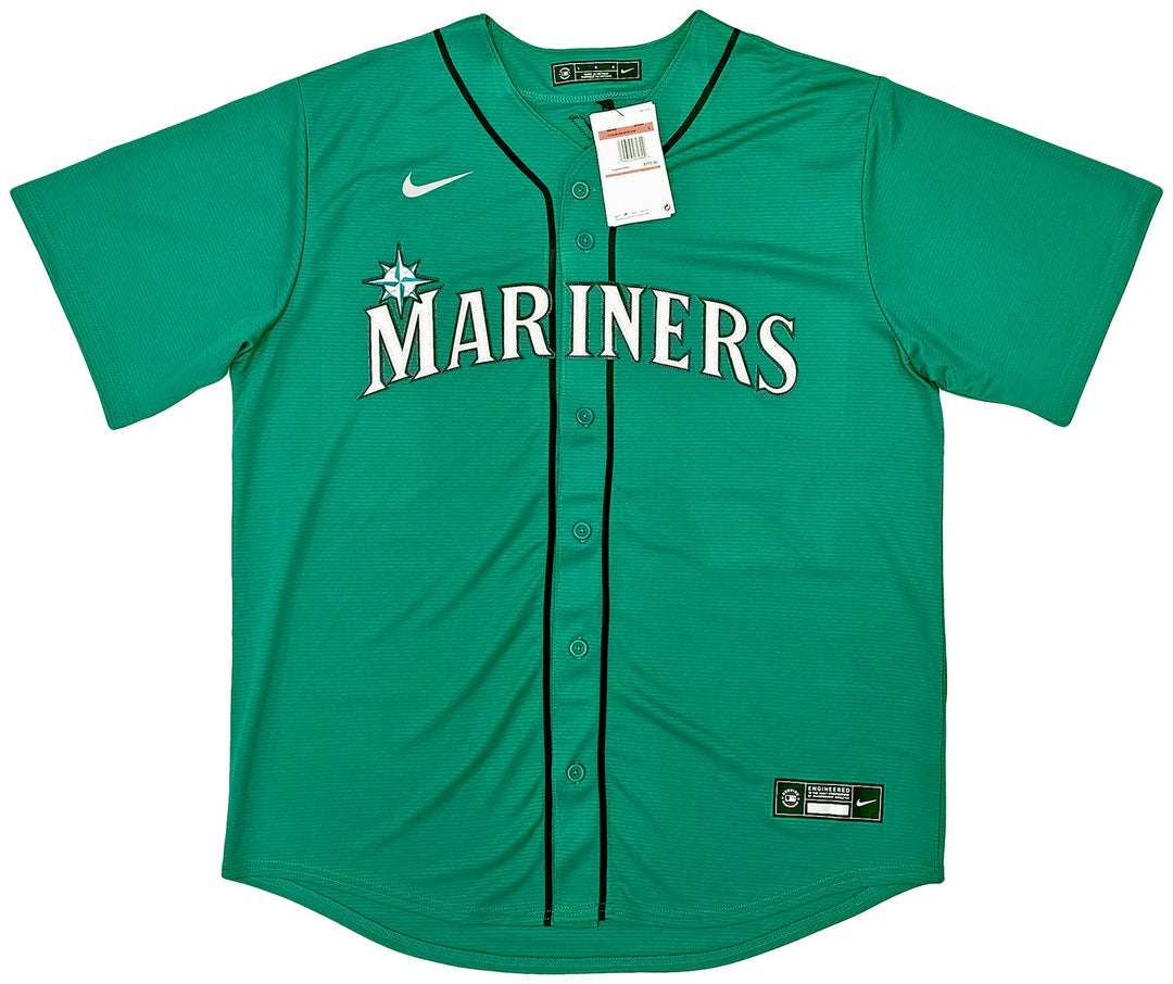 Seattle Mariners Julio Rodriguez Signed Teal Nike Jersey Size L JSA