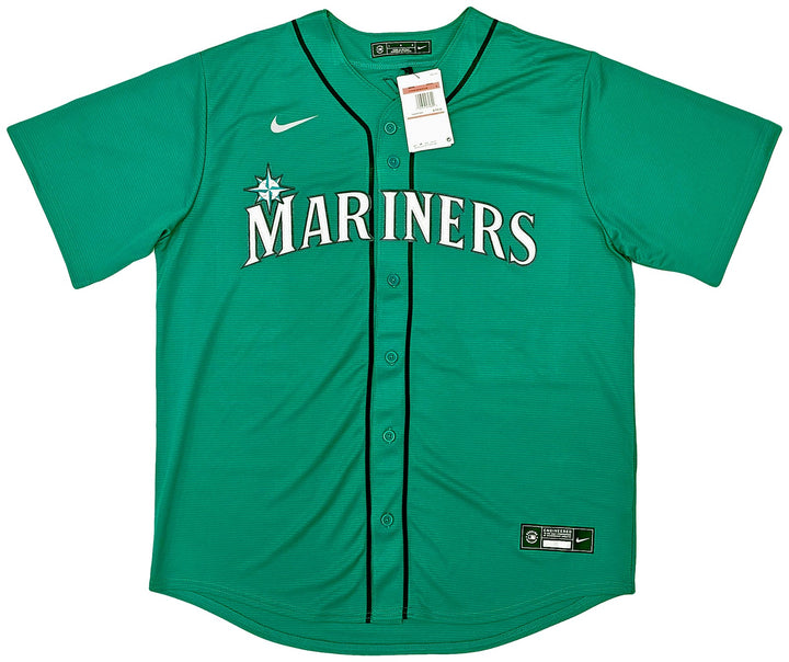 Seattle Mariners Julio Rodriguez Signed Teal Nike Jersey Size L JSA