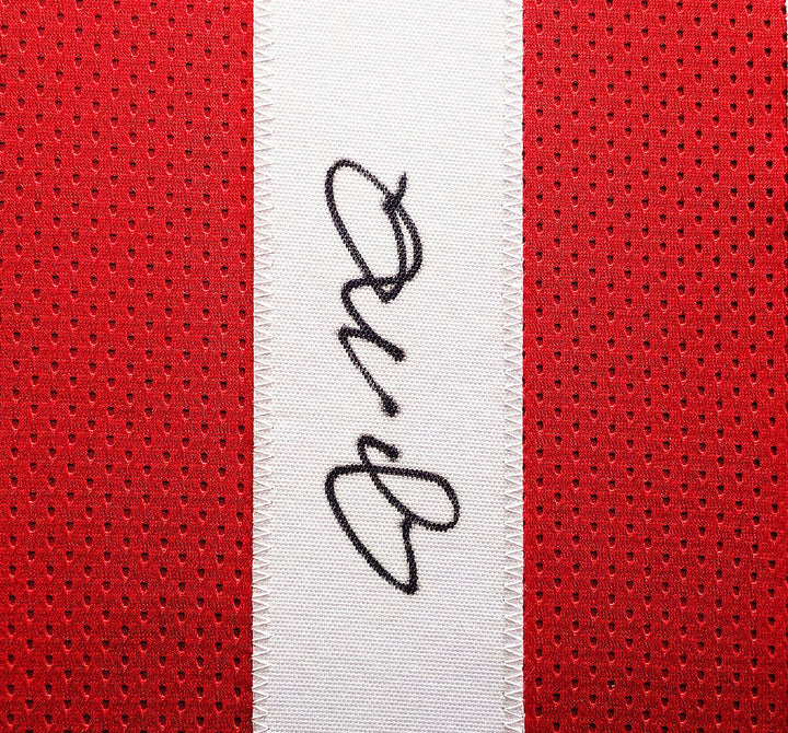 San Francisco 49ers Joe Montana Signed Framed Red Jersey Beckett BAS QR
