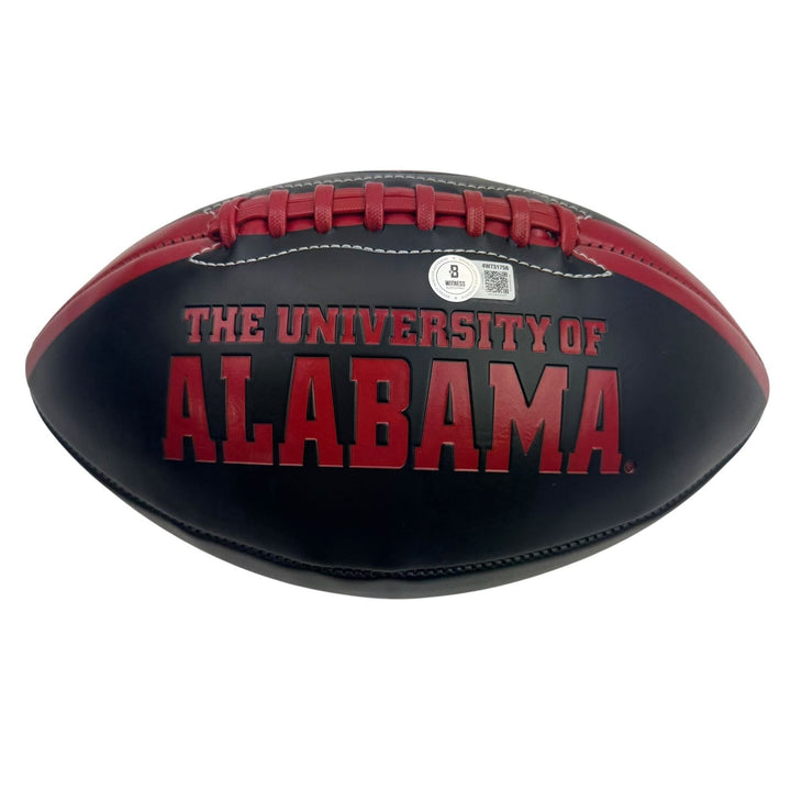 Autographed/Signed Nick Saban Alabama Black Logo College Football BAS COA