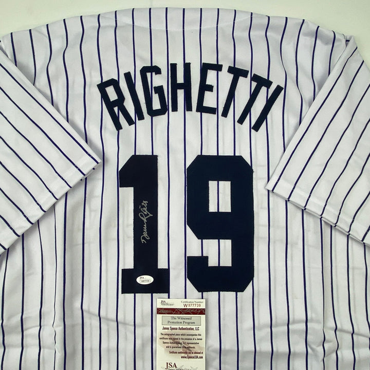 Autographed/Signed Dave Righetti New York Pinstripe Jersey JSA COA Auto