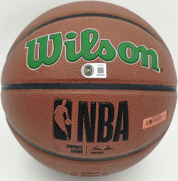 Kevin Garnett Signed Composite Leather Logo Basketball Celtics BAS Witness