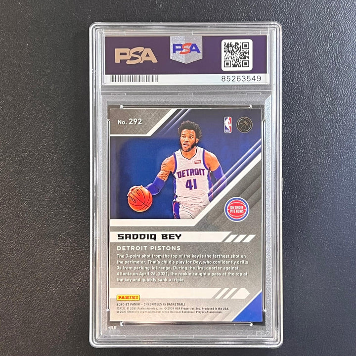 2020-21 Panini Chronicles #292 Saddiq Bey Signed Card AUTO PSA Slabbed RC Piston