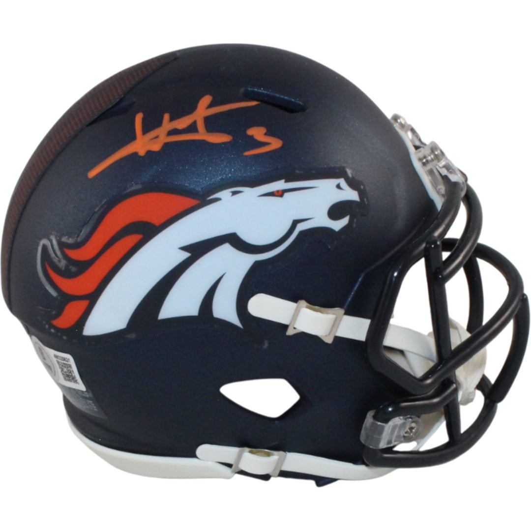 Wil Lutz Autographed/Signed Denver Broncos Mini Helmet Beckett Witness 54655
